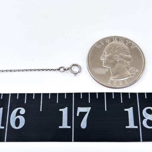 Vintage Karibou Sterling Silver 925 Chain Link Necklace 15"-17" - Picture 2 of 3